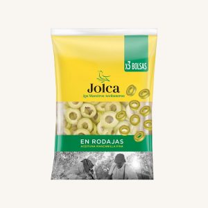 Jolca Sliced manzanilla fina olives (aceitunas en rodajas), pack of 3 x 50g drained