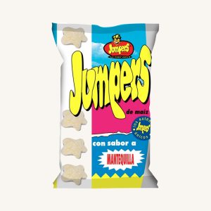 Jumpers butter-flavored corn snacks (aperitivos de maíz con sabor a mantequilla), bag 100 g