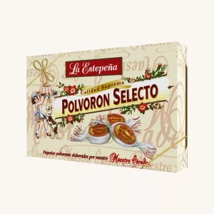 La Estepeña Premium Polvorón Selecto, 20% almond, from Estepa (Seville), medium box 500g